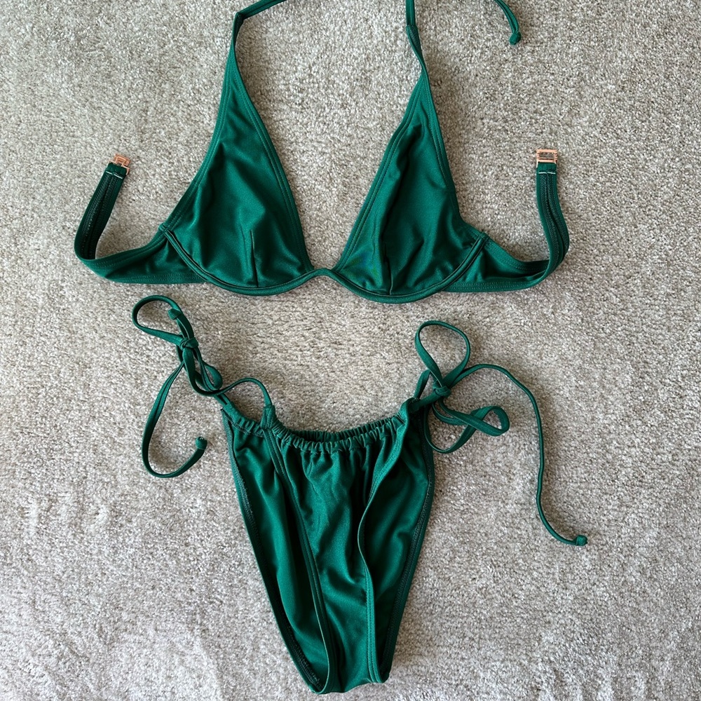 Green High Cut String Bikini